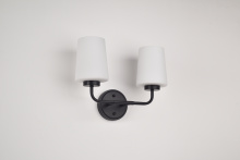 Lit Up Lighting LIT8622BK-OP - Hillsdale Vanity Black Finish with Opal Glass